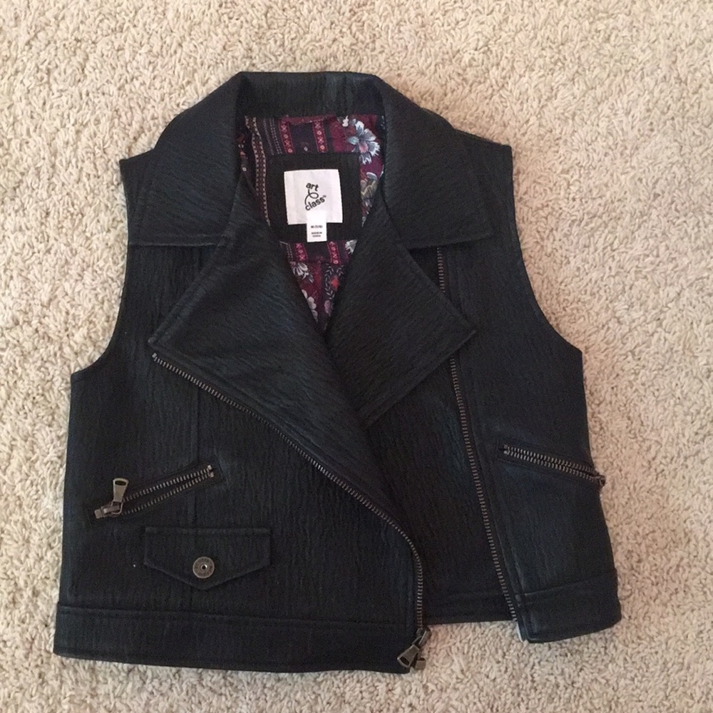 Black leather jacket from art class